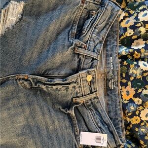 Old Navy Women's Distressed Blue Boyfriend Jeans